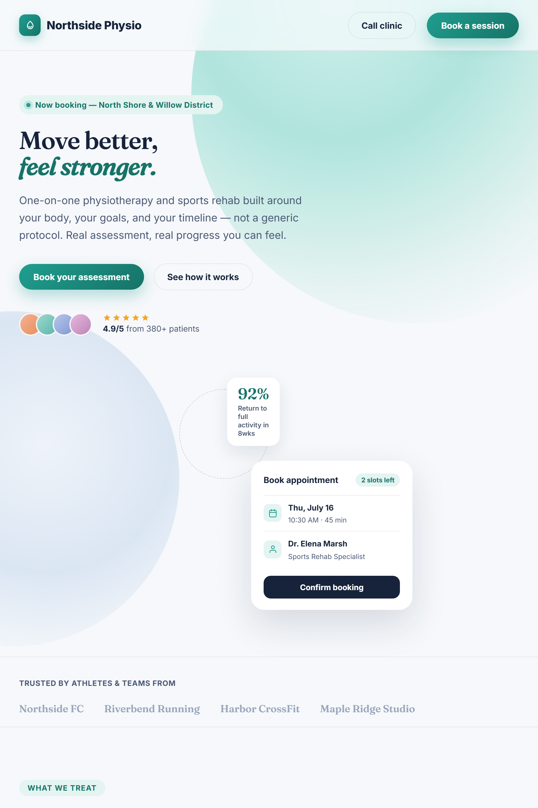Northside Physio — website screenshot
